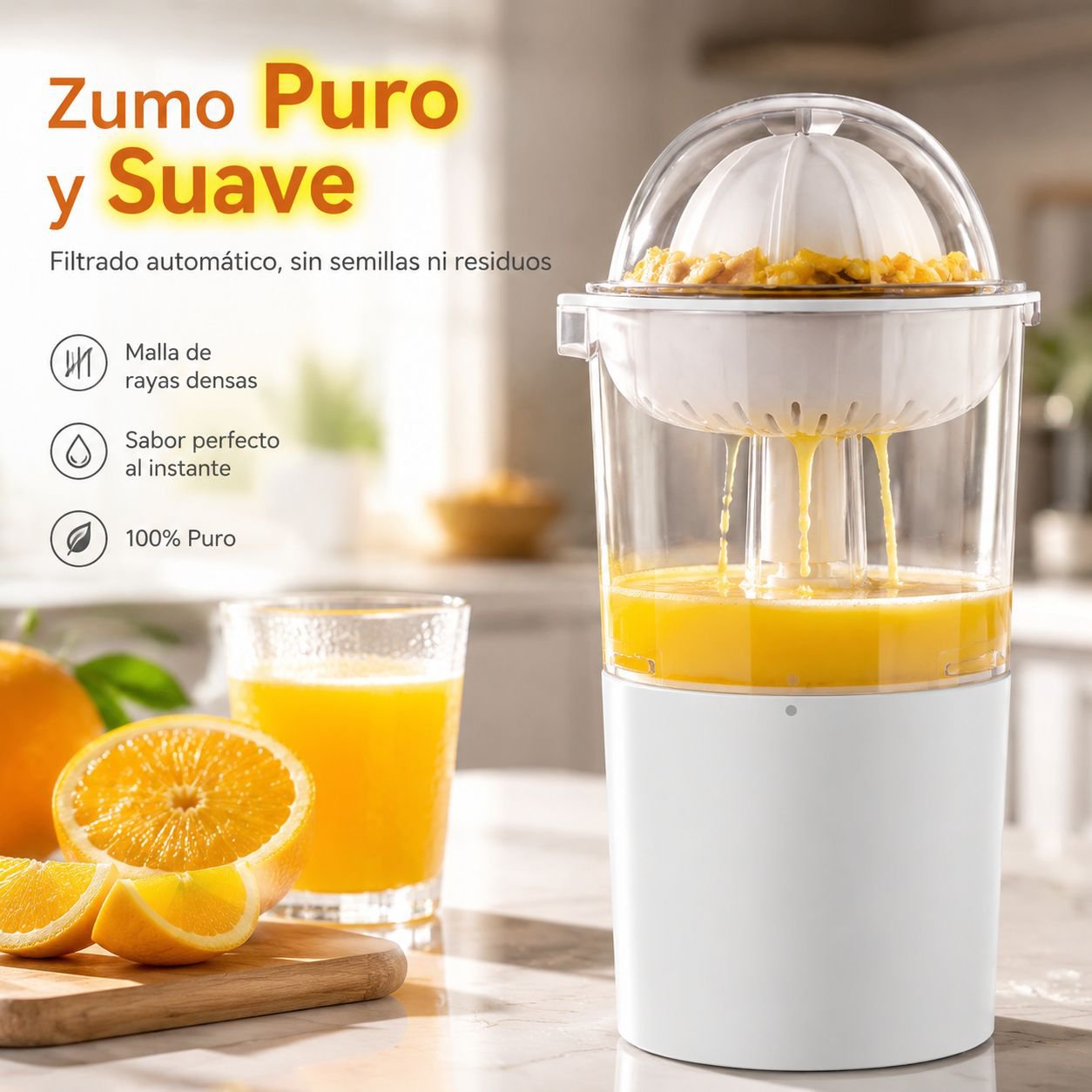 Mini exprimidor de frutas doméstico, extractor de jugos de naranja de 250 ml (verde)