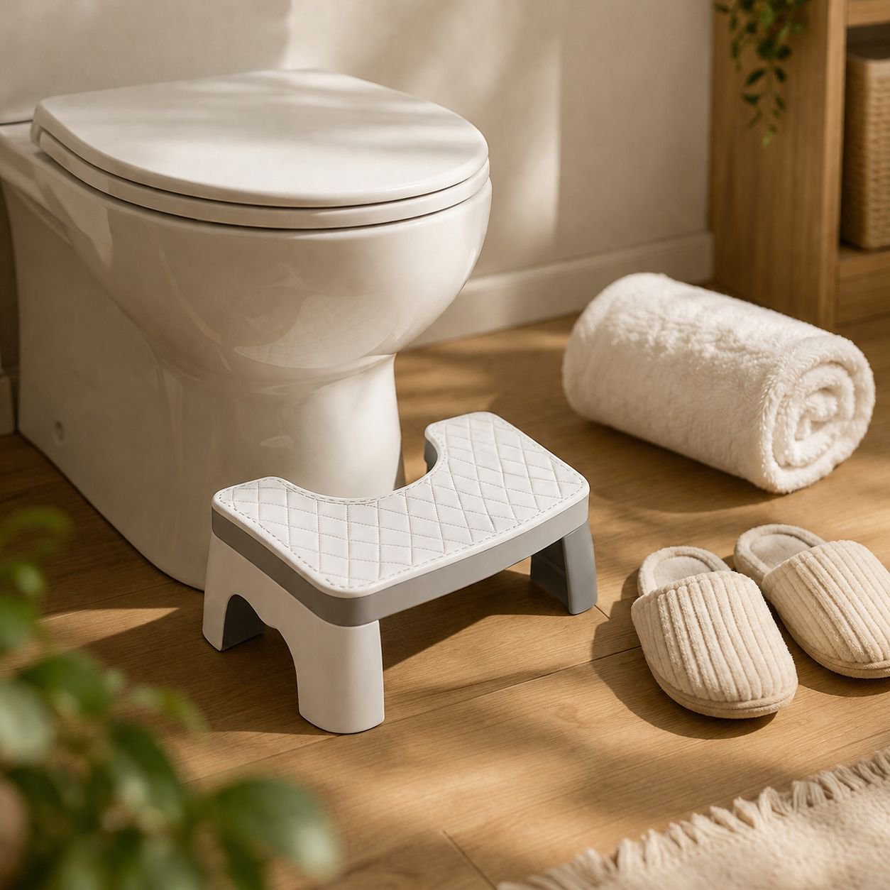 Verdickter rutschfester Toilettenhocker für Kinder im Badezimmer