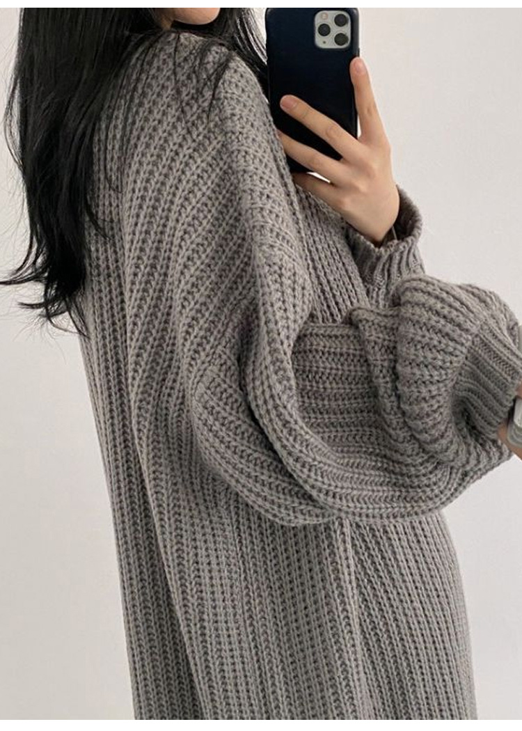 여성 루즈핏 니트 카디건 실내 착용