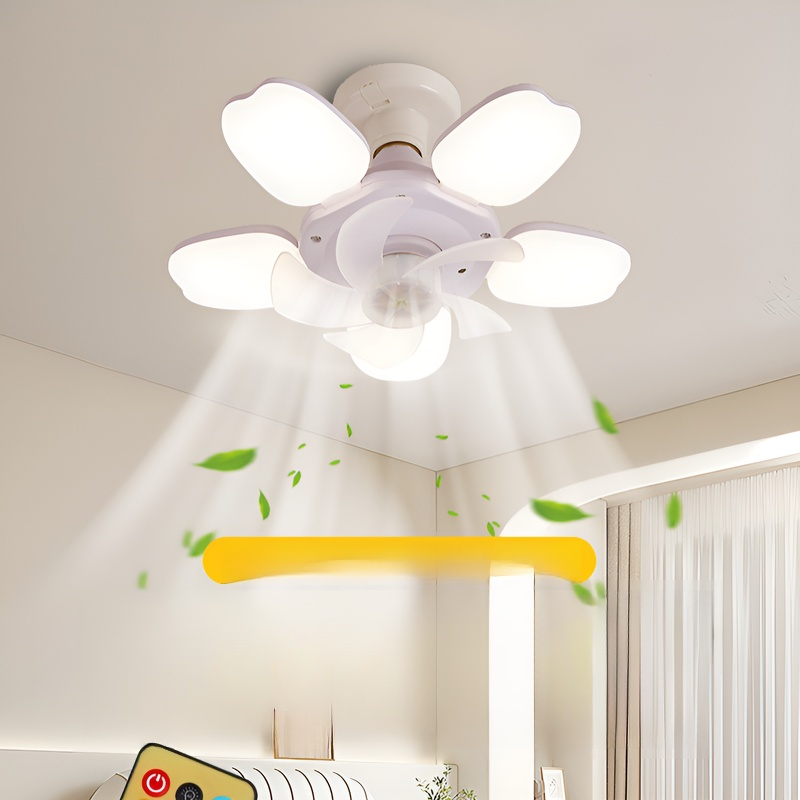 북유럽 스타일 접이식 5엽 천장 선풍기 조명