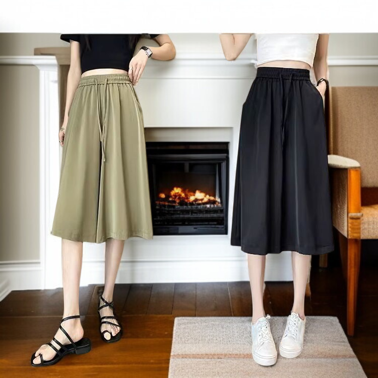 하이웨스트 치마바지로 다리가 길어보이는 효과