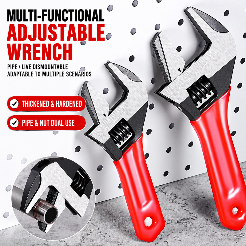 JMY-All-Steel Extra-Large Opening Short Handle Adjustable Wrench
