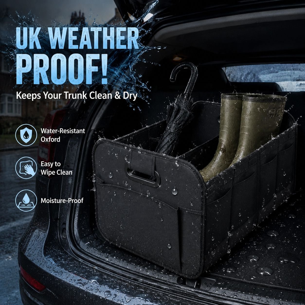 Multifunctional Foldable Car Storage Box, Convenient Compartment Organizer