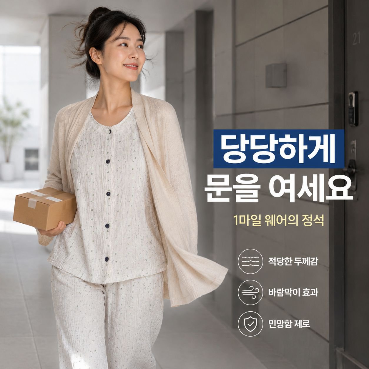 빅사이즈 달콤한 꽃무늬 구름 패턴 봄·가을 여성 긴소매 잠옷 세트