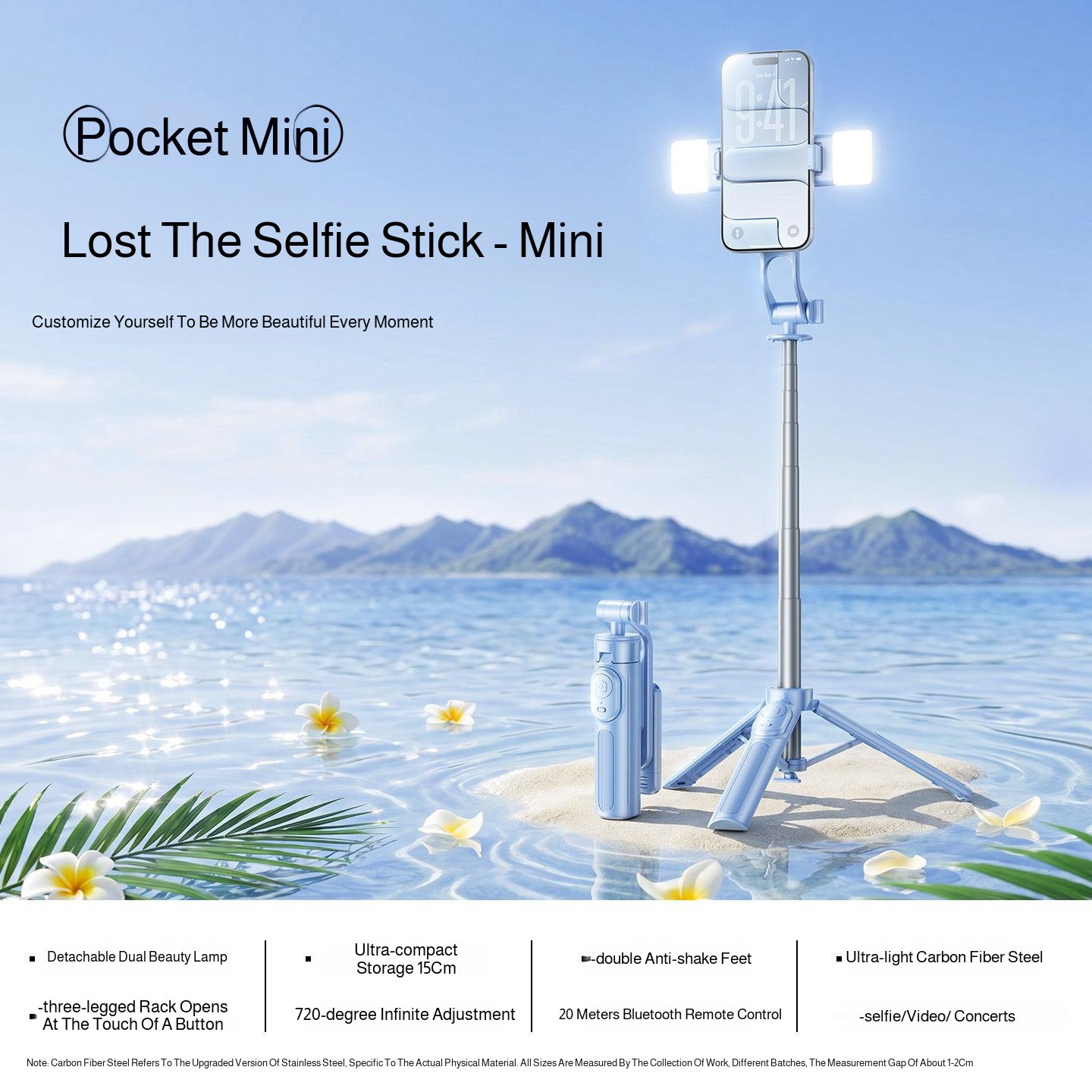 New mini selfie stick, floor tripod, extendable handheld stand