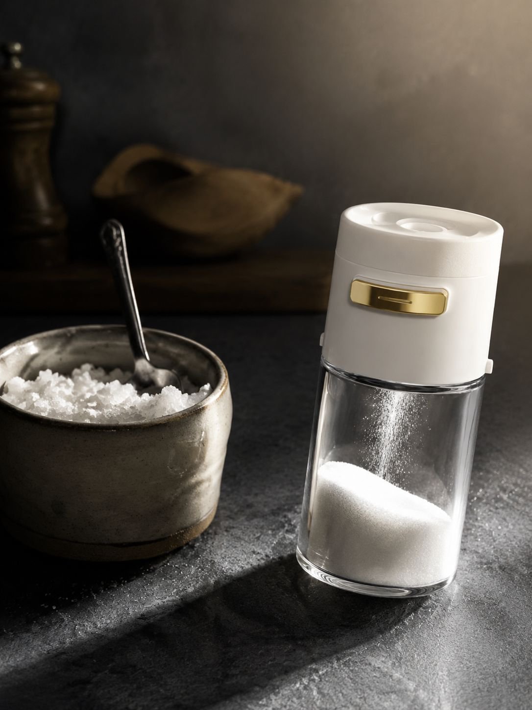 Modern kitchen with moisture-resistant spice containers