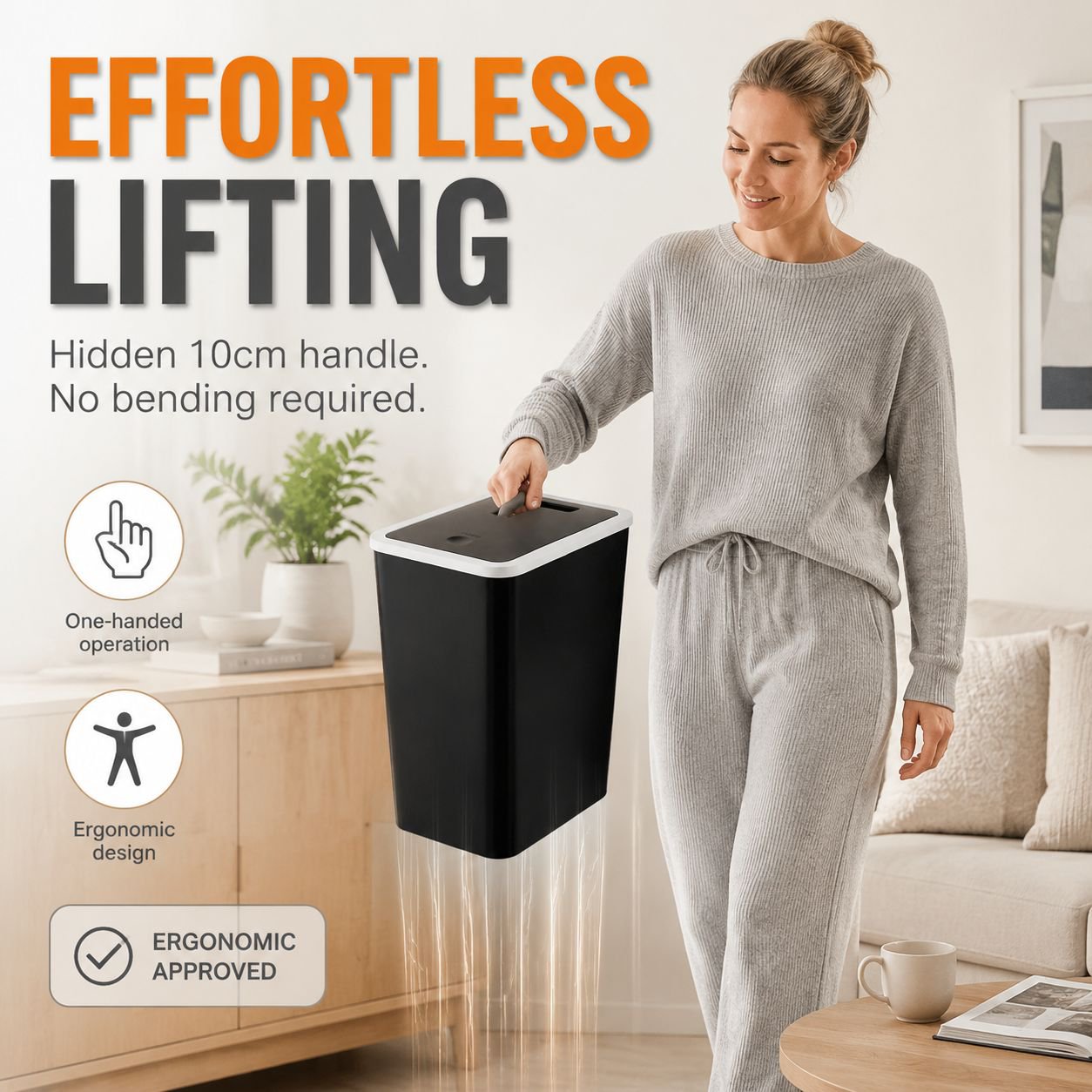 Stylish Flip-Top Trash Can for Home, Kitchen, Office, and Toilet