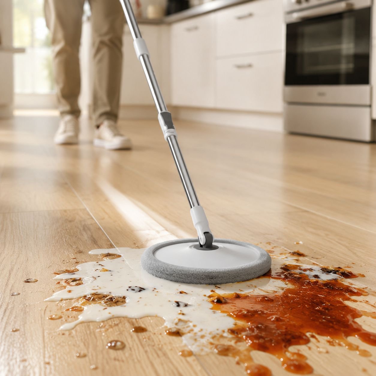 Lazy Household Mop with Bucket, Hands-Free Dirty Water Separation Wet Mop