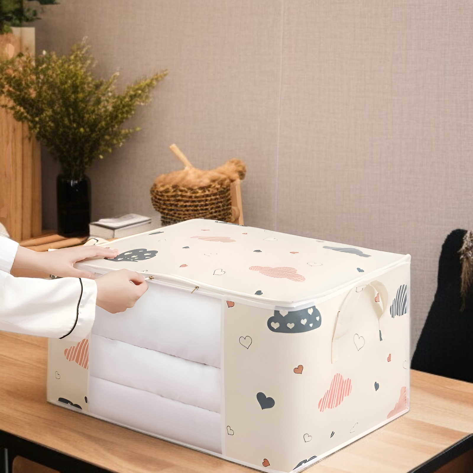 クラウドキルトバッグ キルト収納バッグ 大容量 衣類梱包バッグ 整理バッグ 引越し梱包バッグ 防塵