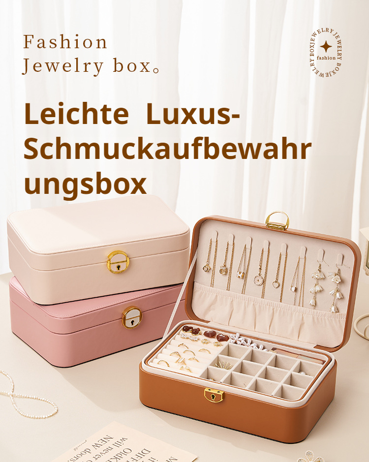 Tragbare Schmuckschatulle zur Aufbewahrung von Ringen und Ohrringen
