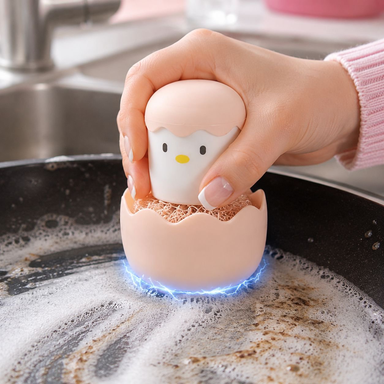 Éponge sans rayures pour casseroles et poêles
