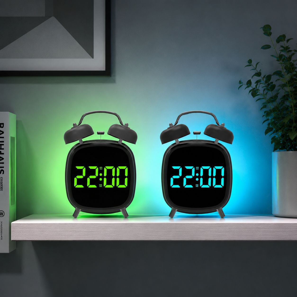 Alarm clock with extra loud bell for hard to wake users