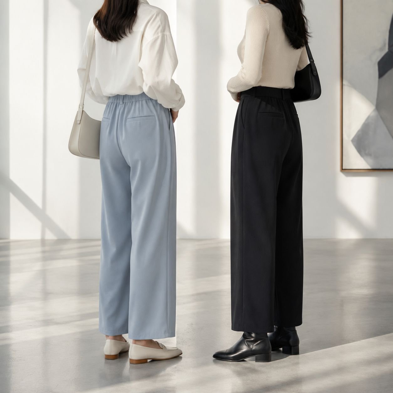 日本・韓国風カジュアルレディースストレートパンツ