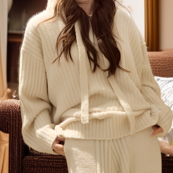 柔らかく暖かい半边绒素材のルームウェア