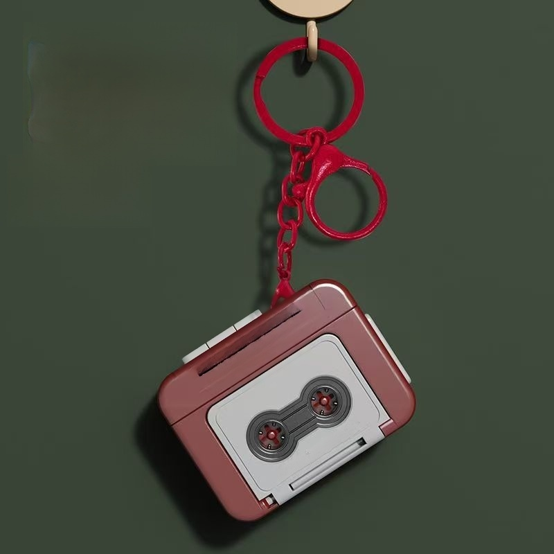 ミニレトロ録音機ポータブルスピーカーキーホルダー
