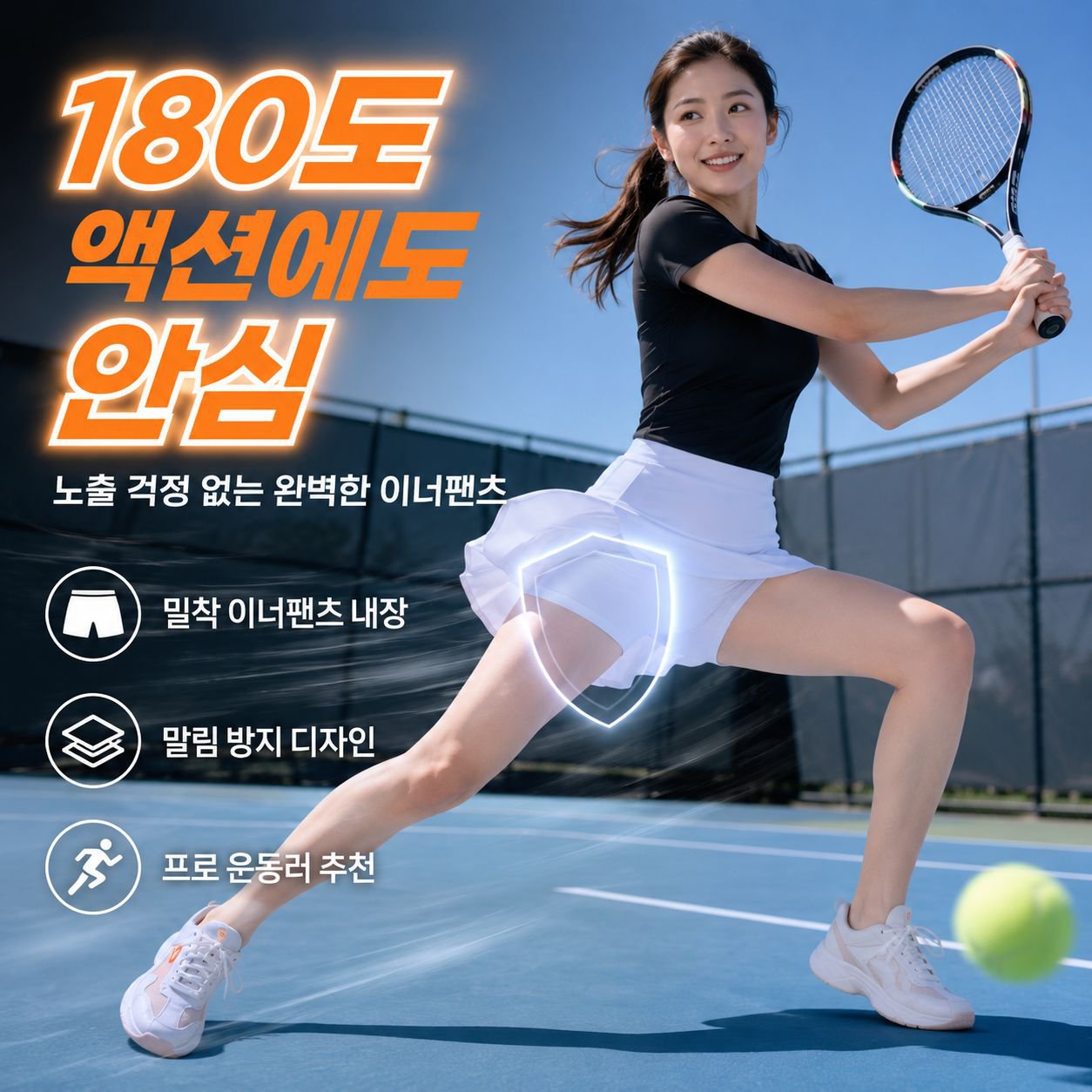 여름용 하이웨스트 요가 숏스커트 팬츠