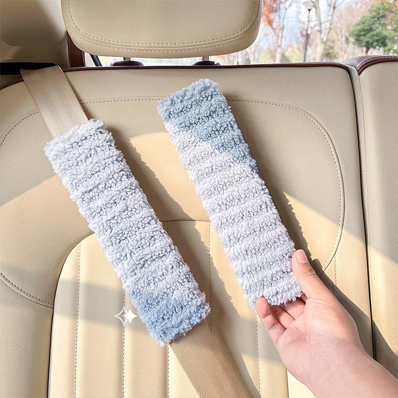 Prémiové plyšové chrániče pásů do auta – Roztomilý proužkovaný styl, pohodlné na rameno