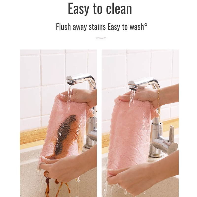 Coral Fleece Kitchen Cleaning Dish Cloth
