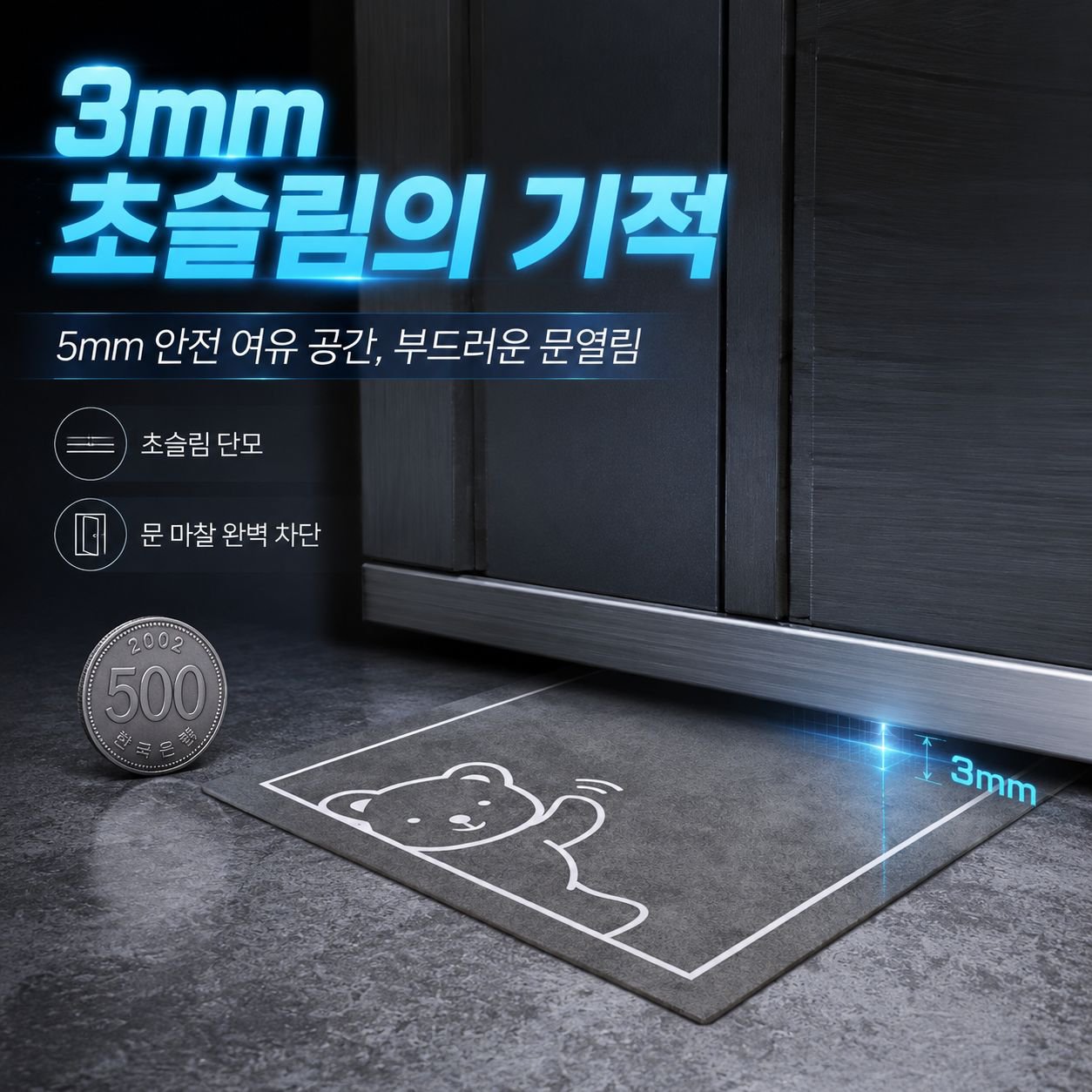 현관 전용 럭셔리 벨벳 바닥 매트