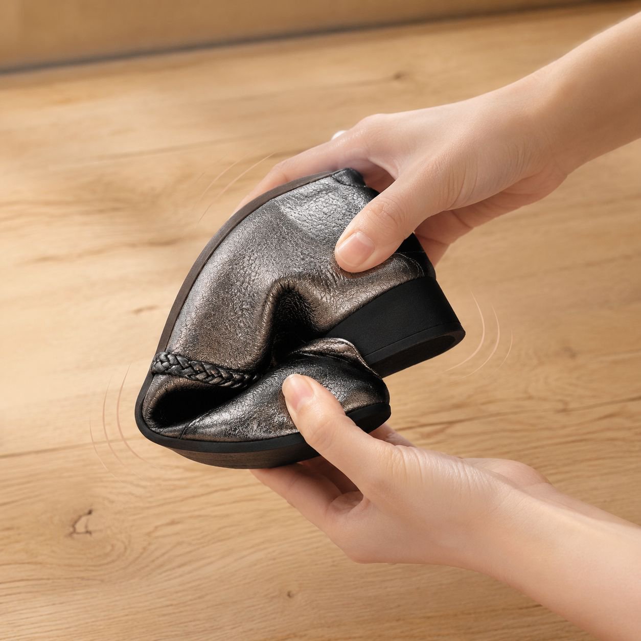 シンプル通勤用レディースフラットシューズ