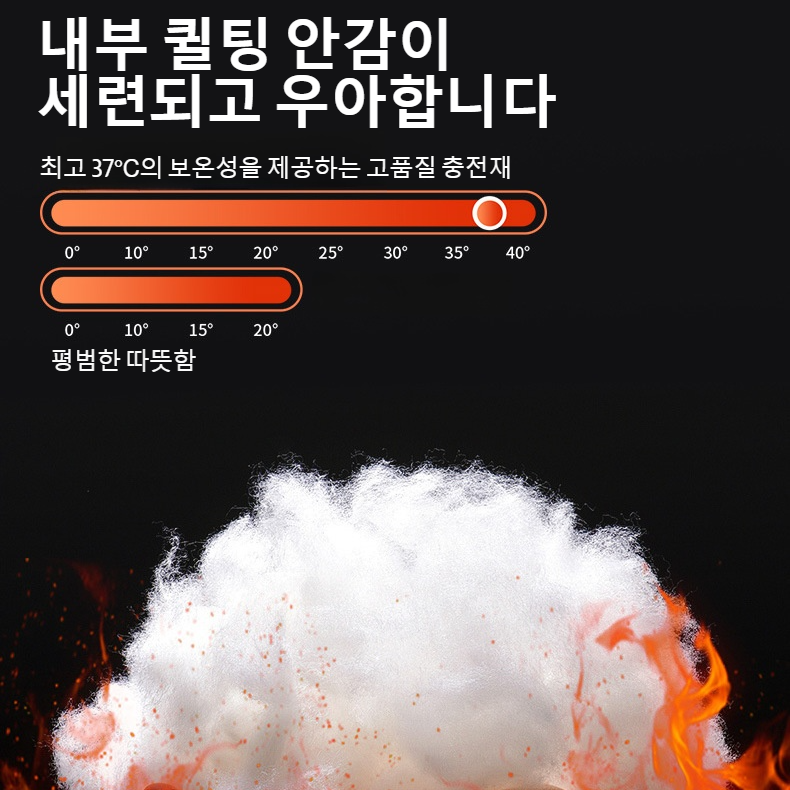 남자 하프 후드 기모 패딩 코트