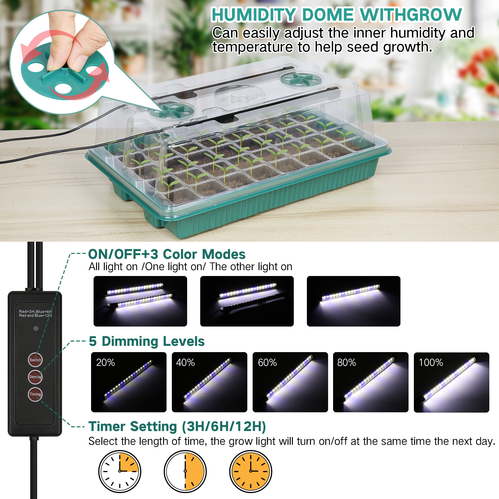 Illuminated Multi-Spectrum Seedling Tray