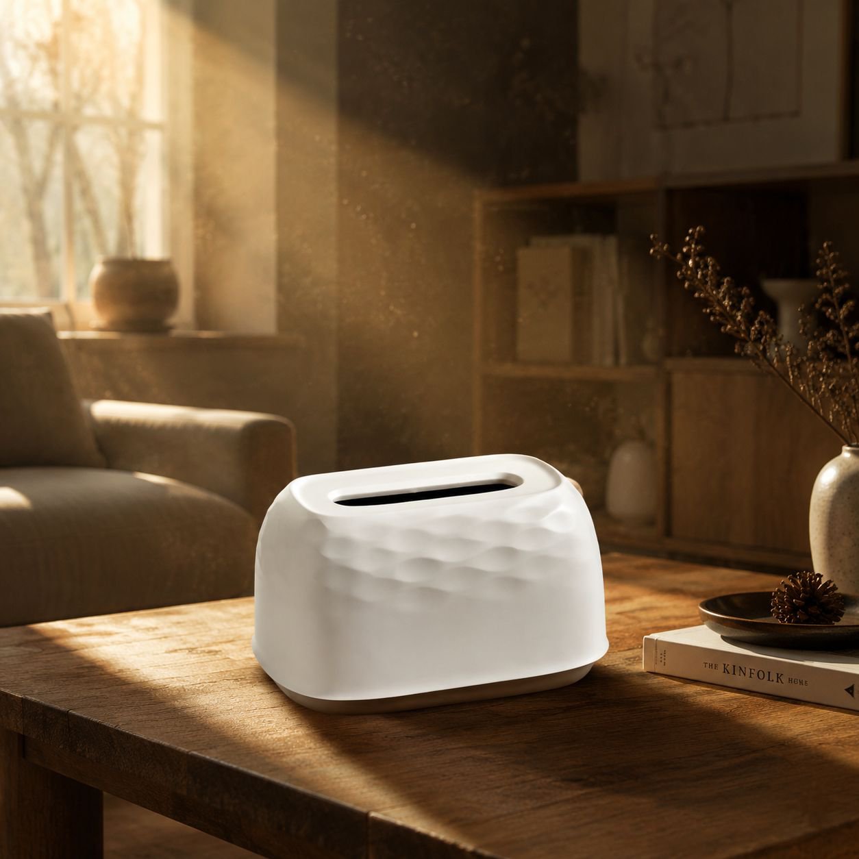 Creative water ripple tissue box with liftable design