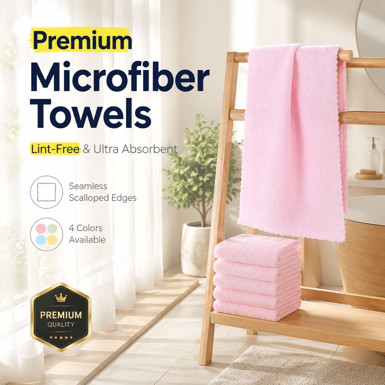 Skin-Friendly White Towel Household Lint-Free Cleaning Cloth
