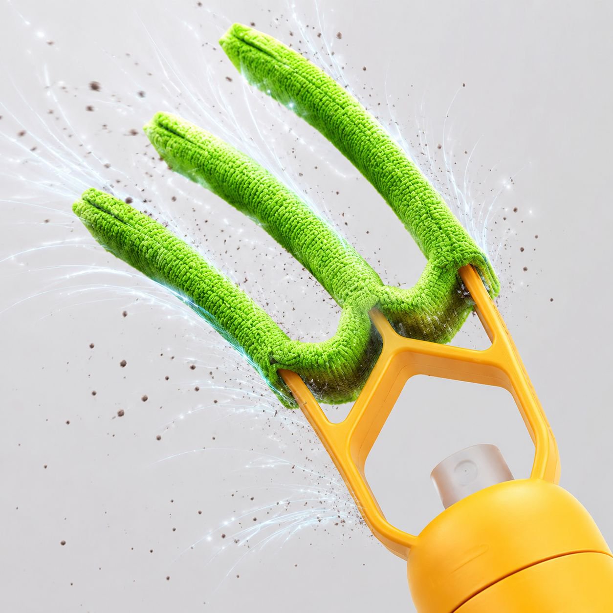 Multi-functional air conditioner vent cleaning brush in use
