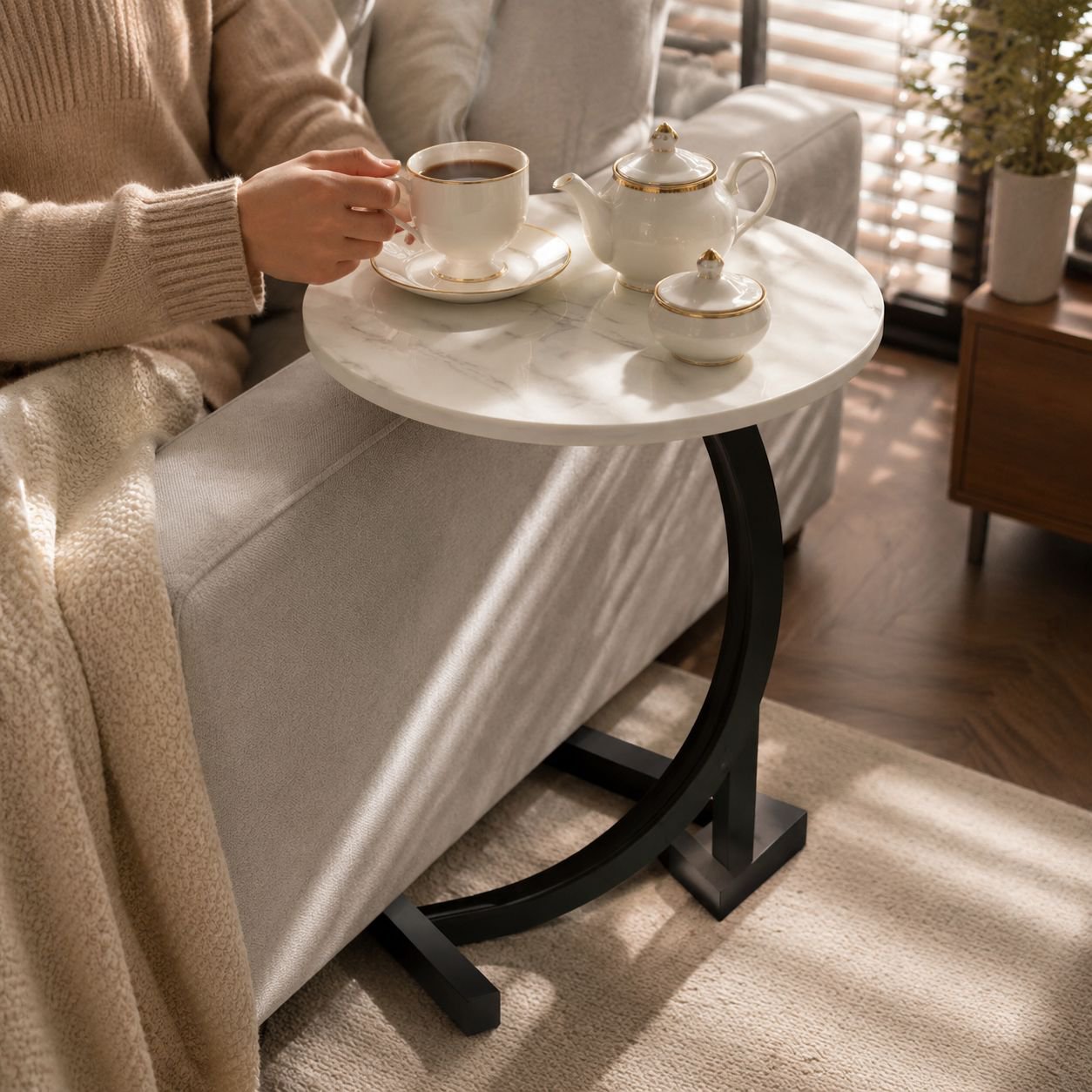 Modern Simple Small Side Table Living Room Mobile Tea Table Bedside Table