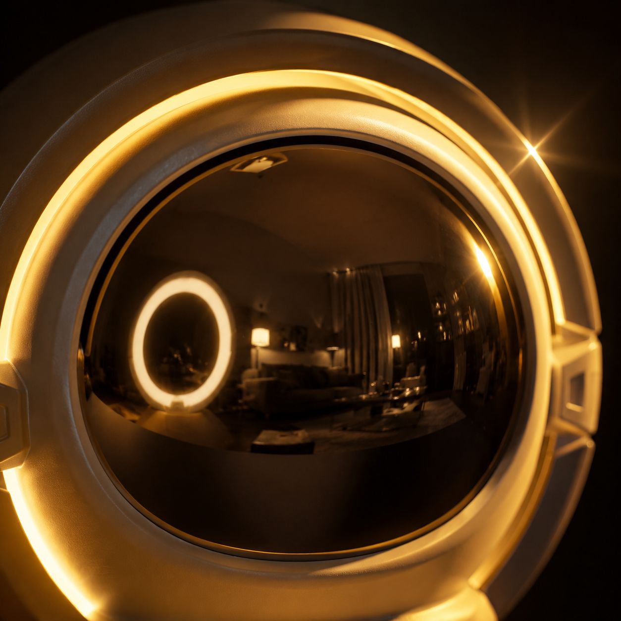 Decorative astronaut night light glowing in the dark