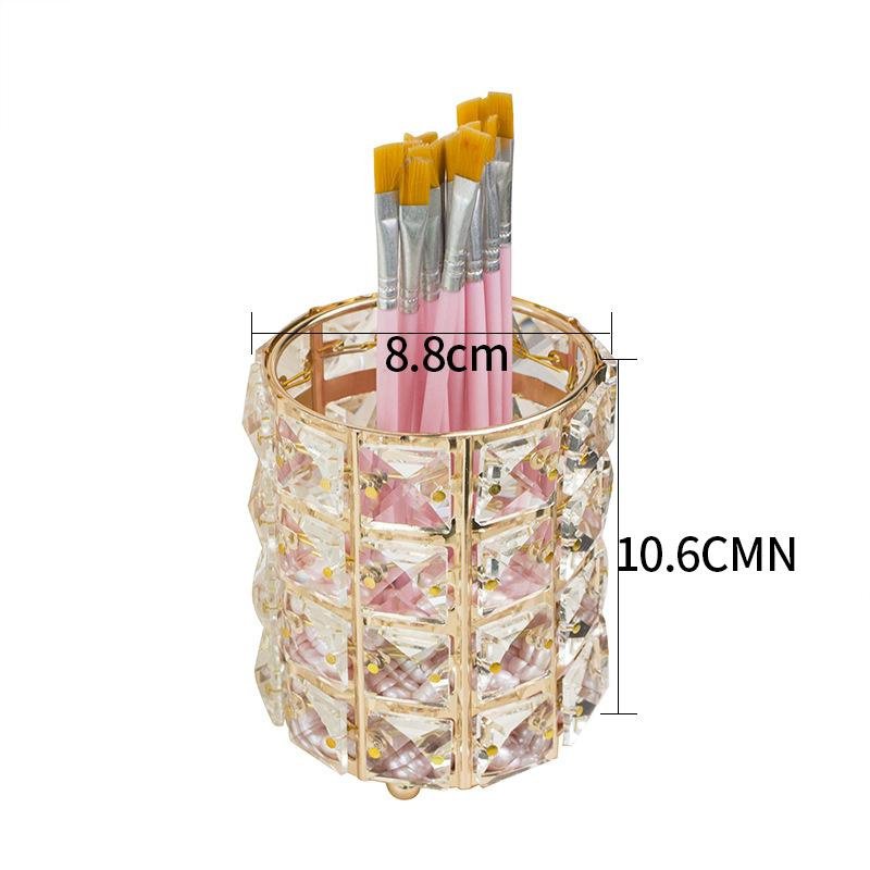 Hot sale crystal pen holder round desktop storage makeup brush holder makeup brush storage pen holde