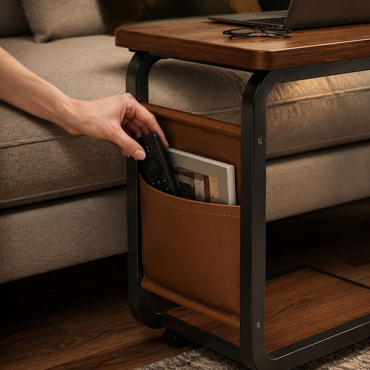 Multifunctional Sofa Side Table Bedside Cabinet Living Room Storage Coffee Table