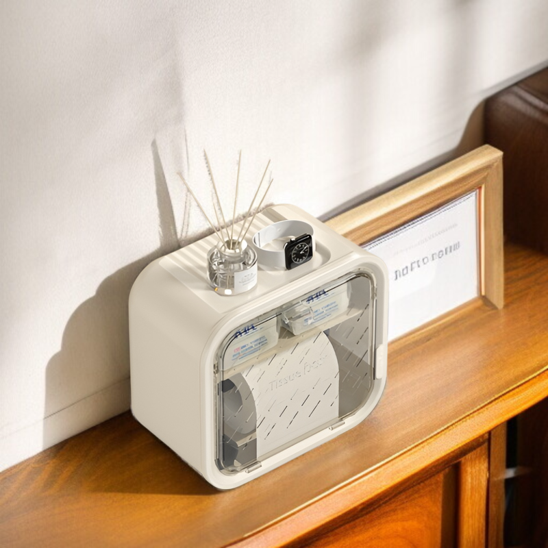 トイレットペーパーボックスのティッシュホルダー機能