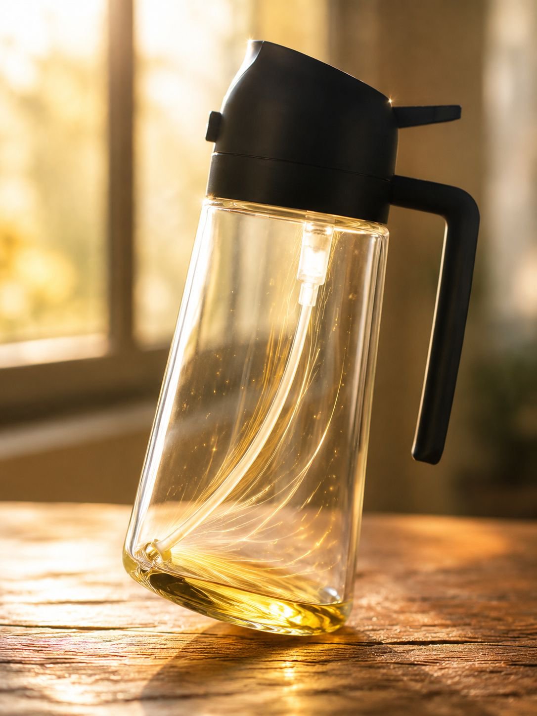 Olive oil sprayer with clear ounce measurements