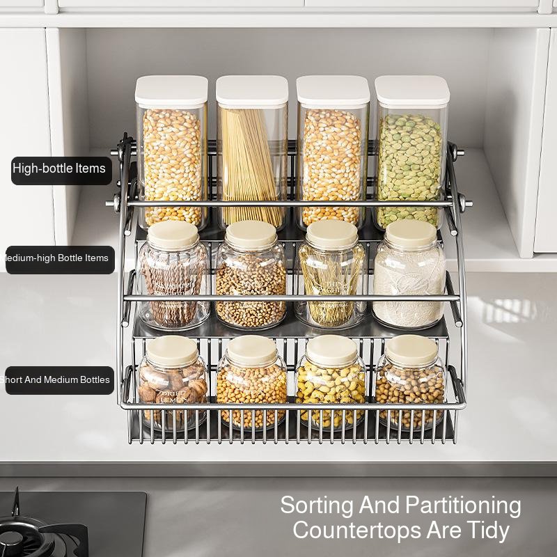 Cesta de almacenamiento elevable para la cocina