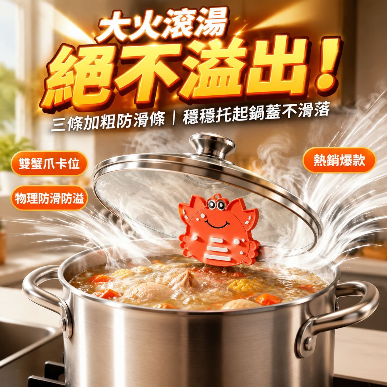 卡通螃蟹鍋蓋收納墊