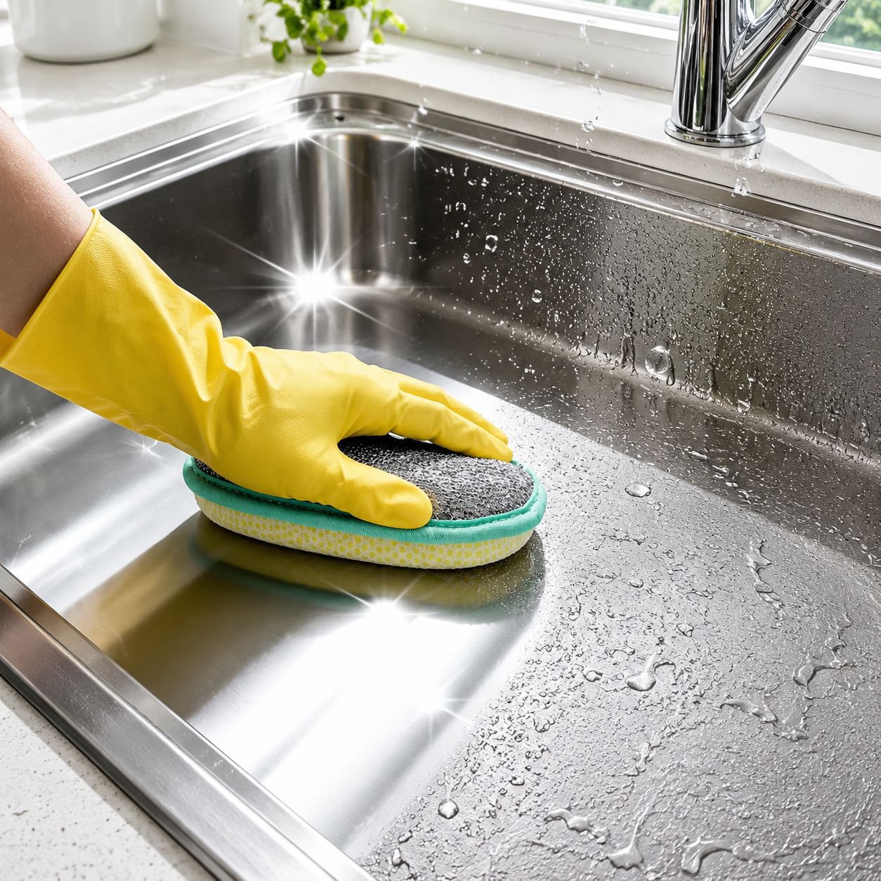 Double-sided round scrubbing sponge for kitchen cleaning
