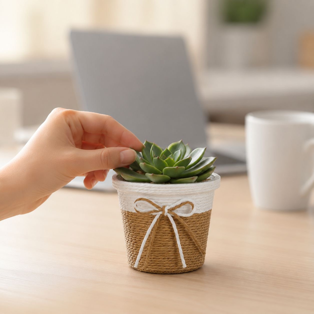 Handmade Paper Rope Woven Flower Pot Basket Cover