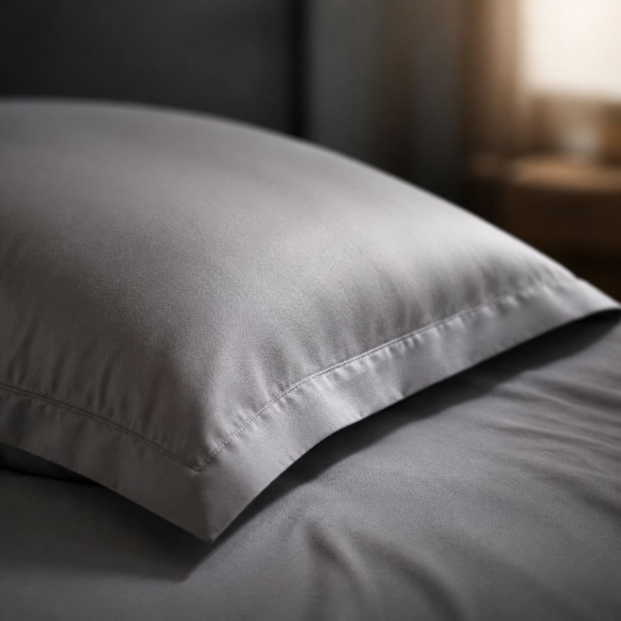 Elegant bed setup with brushed cotton printed sheet