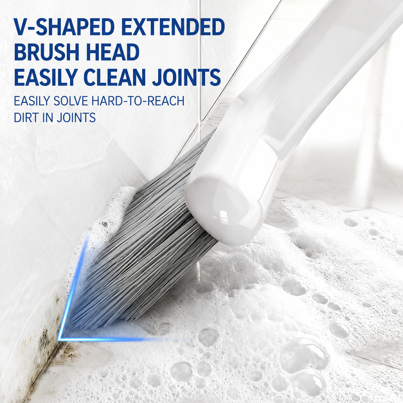 2-in-1 V-shaped brush head for cleaning narrow gaps