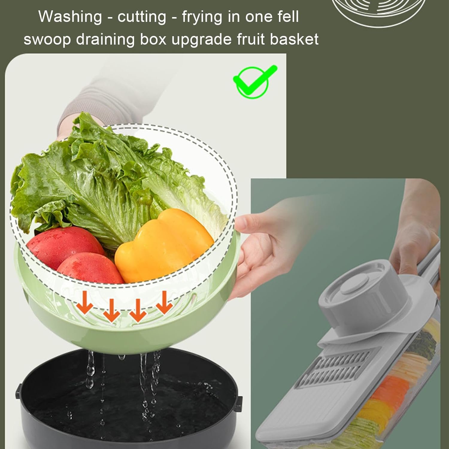 10-in-1 Vegetable Chopper with Drain Basket