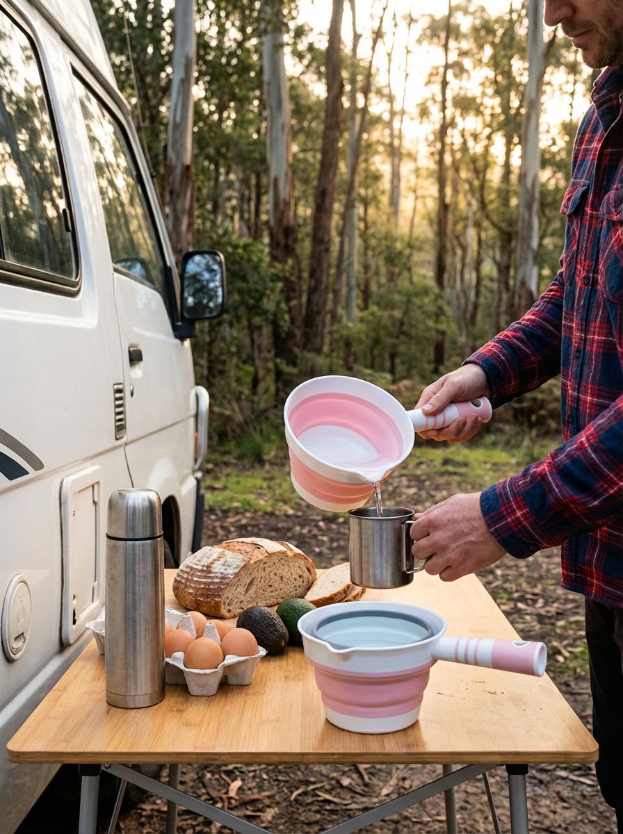 Silikon-Schöpfkelle zusammengefaltet für platzsparende Aufbewahrung