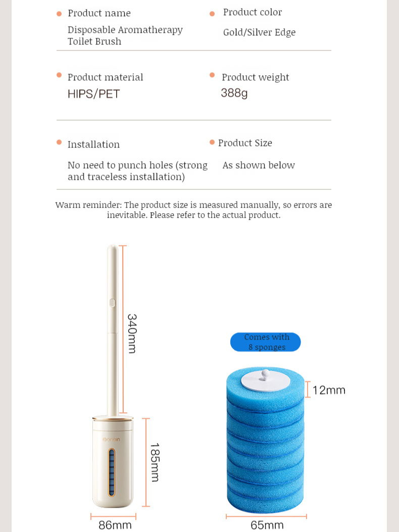Wall-Mounted Replaceable-Head Toilet Brush