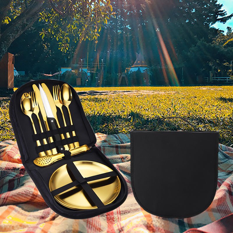 스테인리스 캠핑 식기 휴대용 야외용 세트