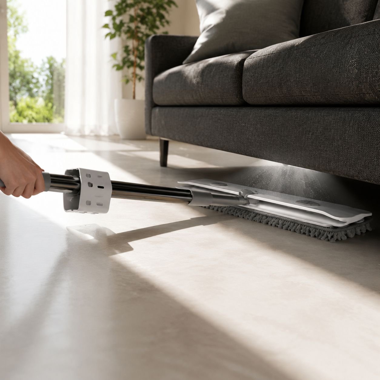 Household doublesided wet and dry dualuse mop