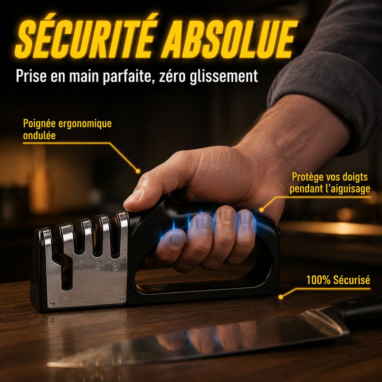 Aiguiseur de couteaux multifonction