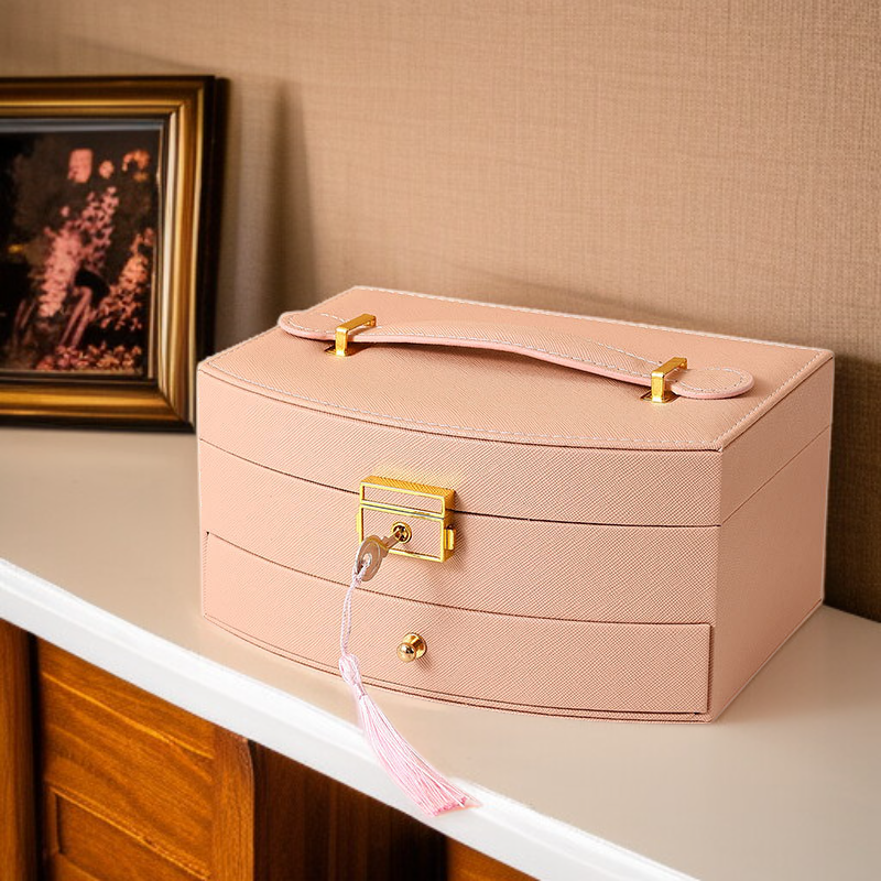Große Schmuckaufbewahrungsbox mit Schloss, 1 Stück, einfaches Design