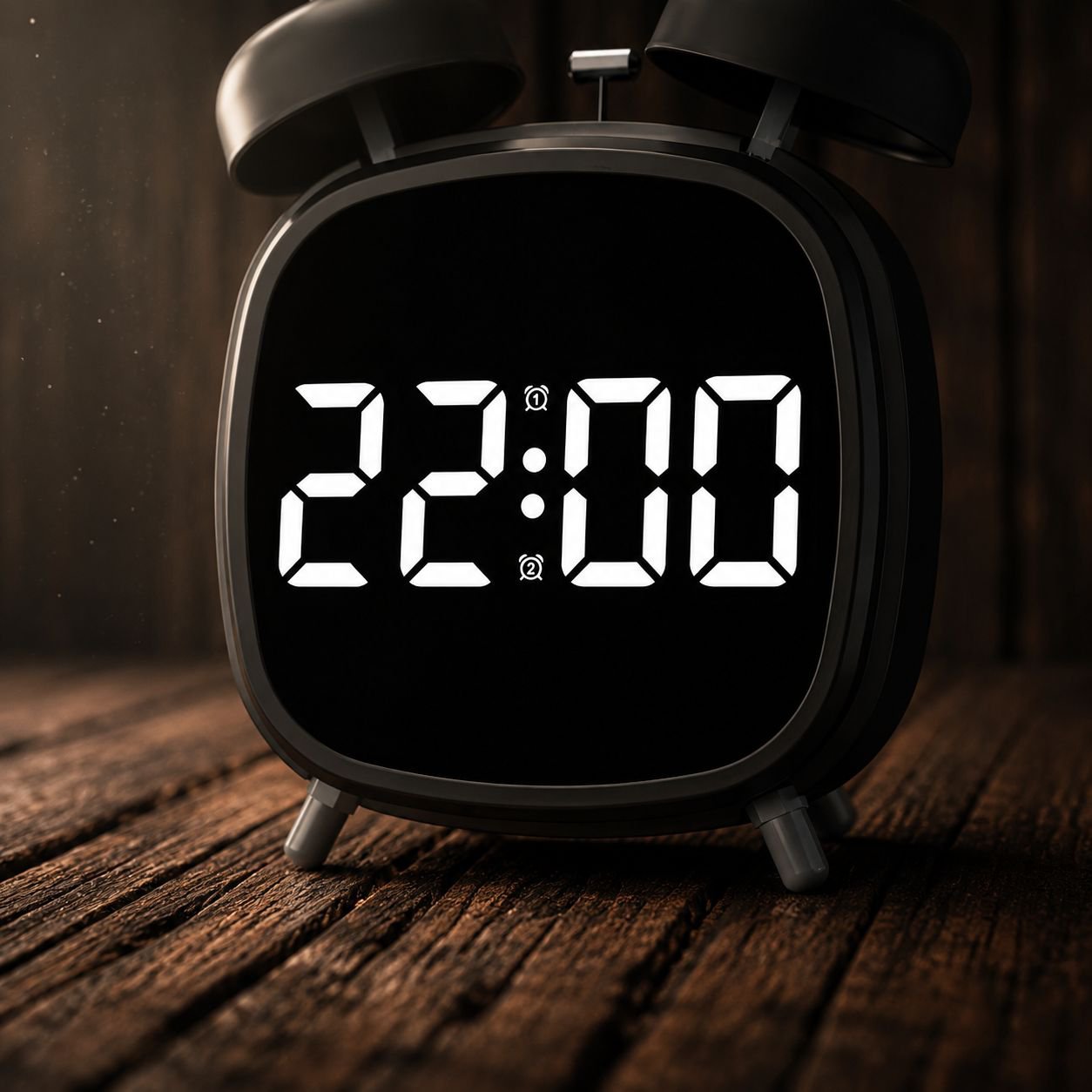 Classic metal alarm clock with modern LED features