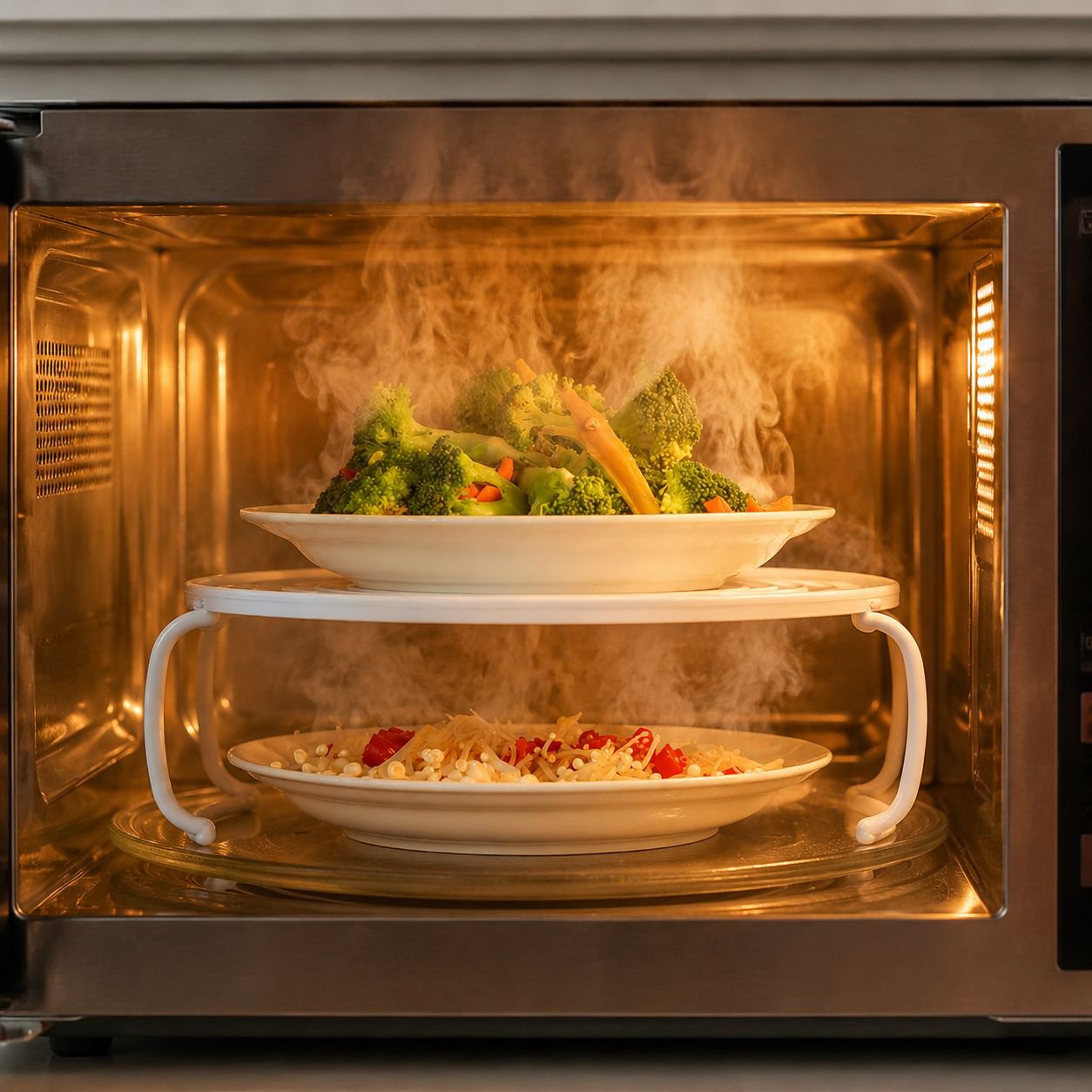 Round Kitchen Microwave Storage Shelf